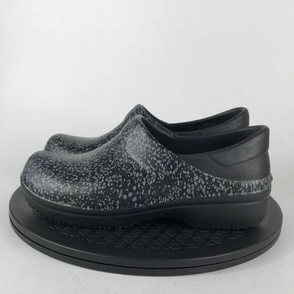 Crogs Neria Pro II Slip Resistant Work Clogs Black Polka Dot Women's Size 7 - Picture 8 of 12